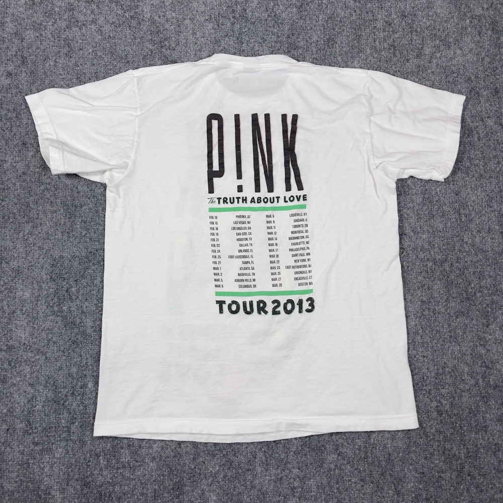 P!nk The Truth About Love Tour 2013 T-Shirt Adult Medium White Graphic Concert - Picture 2 of 9